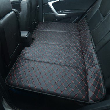 Shop Universal Diamond Car Bed - Non-Inflatable Black and Red Stitching Luxury Leather Diamond Car Bed Mattress UK