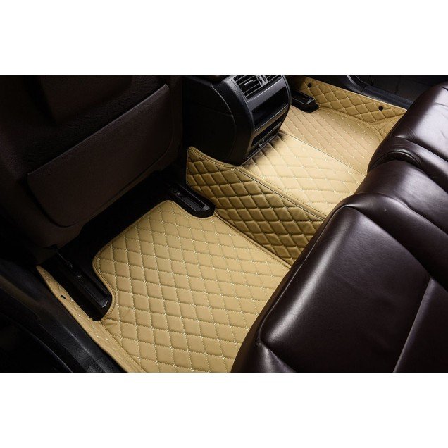 Shop Beige Luxury Leather Diamond Car Floor Mats UK Shop Beige Luxury Leather Diamond Car Floor Mats UK