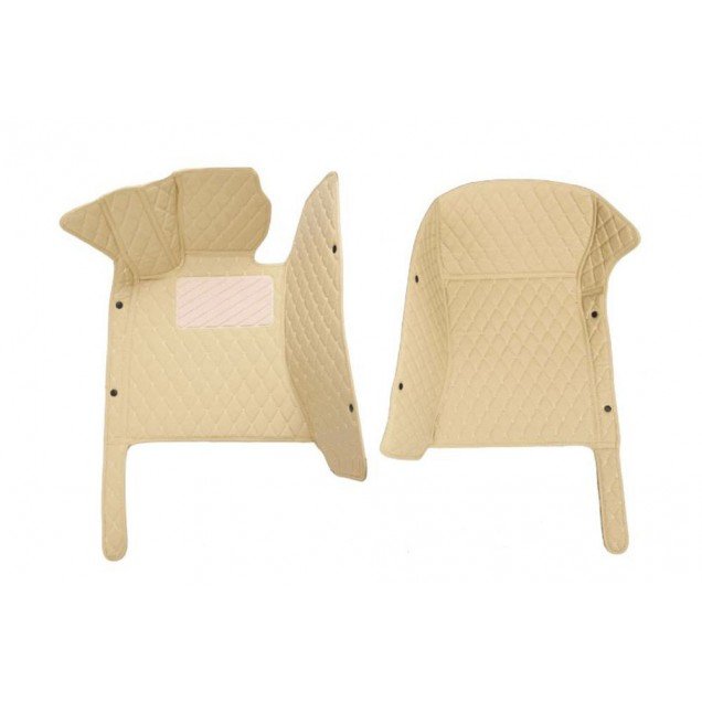 Shop Beige Luxury Leather Diamond Car Floor Mats UK Shop Beige Luxury Leather Diamond Car Floor Mats UK