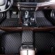 Shop Black and Black Stitching Luxury Leather Diamond Car Mats UK Shop Black and Black Stitching Luxury Leather Diamond Car Mats UK