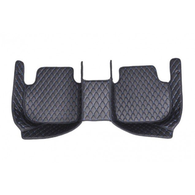 Shop Black and Blue Stitching Luxury Leather Diamond Car Floor Mats UK Shop Black and Blue Stitching Luxury Leather Diamond Car Floor Mats UK