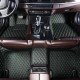 Shop Black and Green Stitching Luxury Leather Diamond Car Floor Mats UK Shop Black and Green Stitching Luxury Leather Diamond Car Floor Mats UK