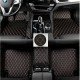 Shop Black and Orange Stitching Luxury Leather Diamond Car Floor Mats UK Shop Black and Orange Stitching Luxury Leather Diamond Car Floor Mats UK