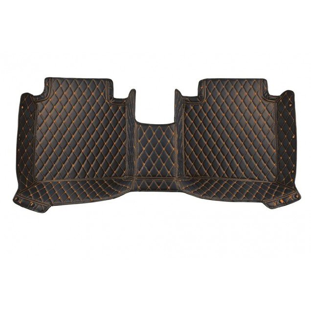Shop Black and Orange Stitching Luxury Leather Diamond Car Floor Mats UK Shop Black and Orange Stitching Luxury Leather Diamond Car Floor Mats UK