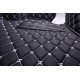 Shop Black and White Stitching Luxury Leather Diamond Car Floor Mats UK Shop Black and White Stitching Luxury Leather Diamond Car Floor Mats UK