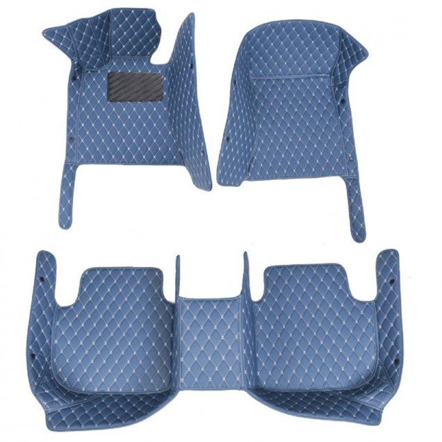Shop Blue Luxury Leather Diamond Car Floor Mats UK Shop Blue Luxury Leather Diamond Car Floor Mats UK