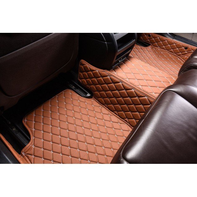 Shop Brown Luxury Leather Diamond Car Floor Mats UK Shop Brown Luxury Leather Diamond Car Floor Mats UK