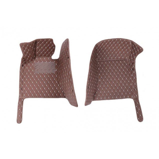 Shop Dark Brown Luxury Leather Diamond Car Floor Mats UK Shop Dark Brown Luxury Leather Diamond Car Floor Mats UK
