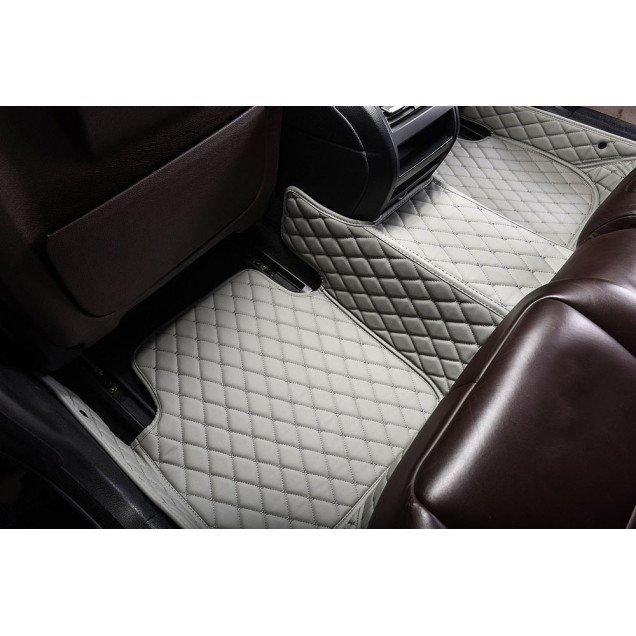 Shop Grey Luxury Leather Diamond Car Floor Mats UK Shop Grey Luxury Leather Diamond Car Floor Mats UK