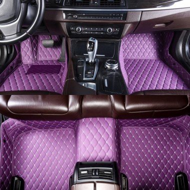 Shop Purple Luxury Leather Diamond Car Floor Mats UK