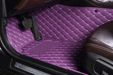 Shop Purple Luxury Leather Diamond Car Floor Mats UK