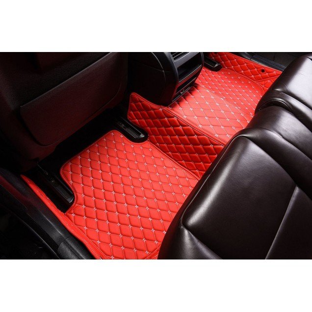 Shop Red Luxury Leather Diamond Car Floor Mats UK Shop Red Luxury Leather Diamond Car Floor Mats UK