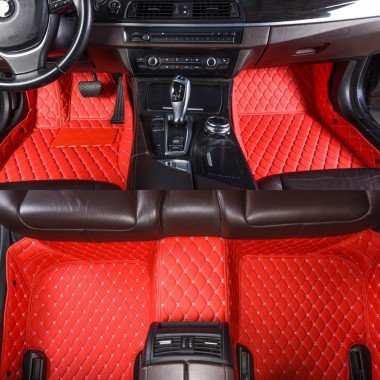 Shop Red Luxury Leather Diamond Car Mats UK