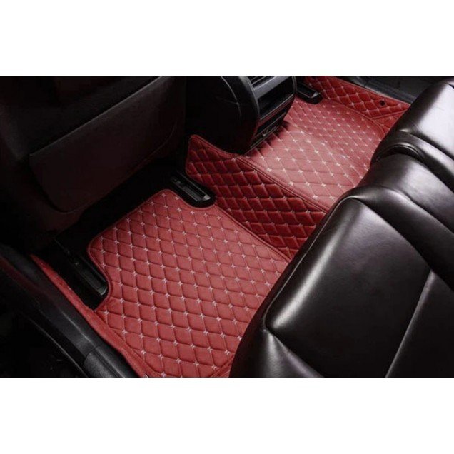 Shop Wine Red Luxury Leather Diamond Car Floor Mats UK Shop Wine Red Luxury Leather Diamond Car Floor Mats UK
