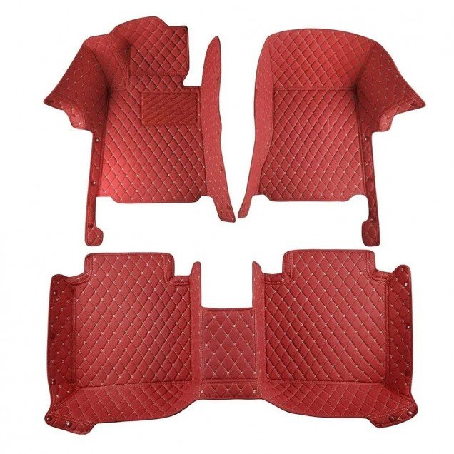 Shop Wine Red Luxury Leather Diamond Car Floor Mats UK Shop Wine Red Luxury Leather Diamond Car Floor Mats UK