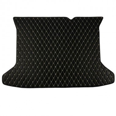 Shop Black and Beige Stitching Luxury Leather Diamond Trunk Base Mats UK