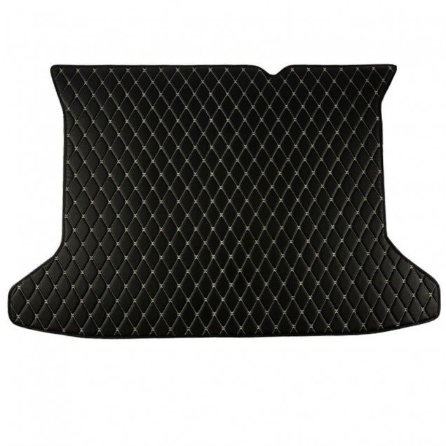 Shop Black and Beige Stitching Luxury Leather Diamond Trunk Base Mats UK Shop Black and Beige Stitching Luxury Leather Diamond Trunk Base Mats UK