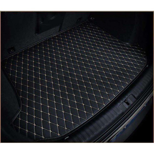 Shop Black and Beige Stitching Luxury Leather Diamond Trunk Base Mats UK Shop Black and Beige Stitching Luxury Leather Diamond Trunk Base Mats UK