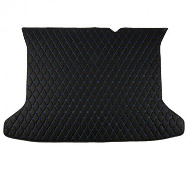 Shop Black and Blue Stitching Luxury Leather Diamond Trunk Base Mats UK