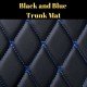 Shop Black and Blue Stitching Luxury Leather Diamond Trunk Base Mats UK Shop Black and Blue Stitching Luxury Leather Diamond Trunk Base Mats UK