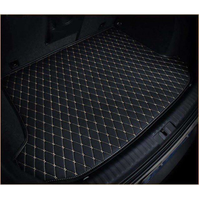 Shop Black and White Stitching Luxury Leather Diamond Trunk Base Mats UK Shop Black and White Stitching Luxury Leather Diamond Trunk Base Mats UK