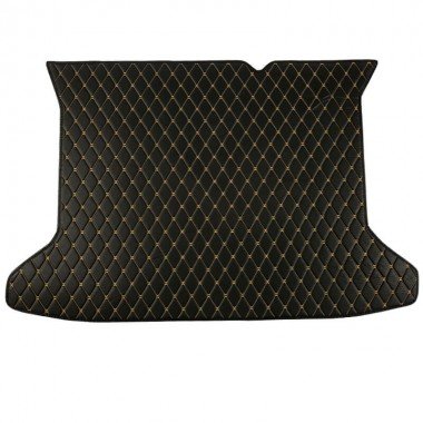 Shop Black and Yellow Stitching Luxury Leather Diamond Trunk Base Mats UK