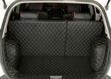 Shop Black and Beige Stitching Full Cover Luxury Leather Diamond Trunk Car Mats UK