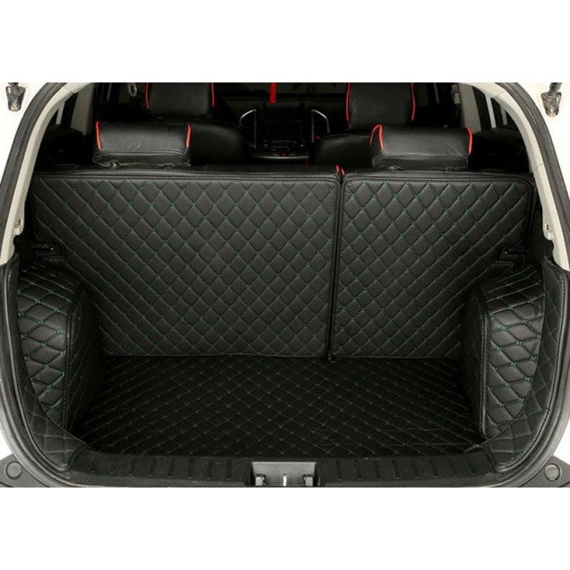 Shop Black and Green Stitching Full Cover Luxury Leather Diamond Trunk Car Floor Mats UK Shop Black and Green Stitching Full Cover Luxury Leather Diamond Trunk Car Floor Mats UK