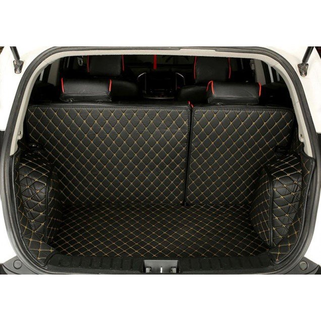 Shop Black and Yellow Stitching Full Cover Luxury Leather Diamond Trunk Car Floor Mats UK Shop Black and Yellow Stitching Full Cover Luxury Leather Diamond Trunk Car Floor Mats UK