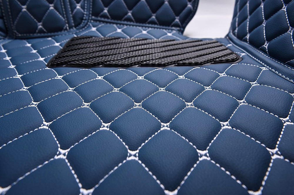 Shop Blue Luxury Leather Diamonds Car Floor Mats UK