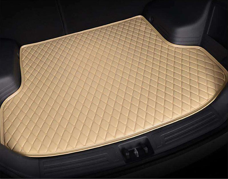 Shop Beige Luxury Leather Diamond Trunk Base Mats UK