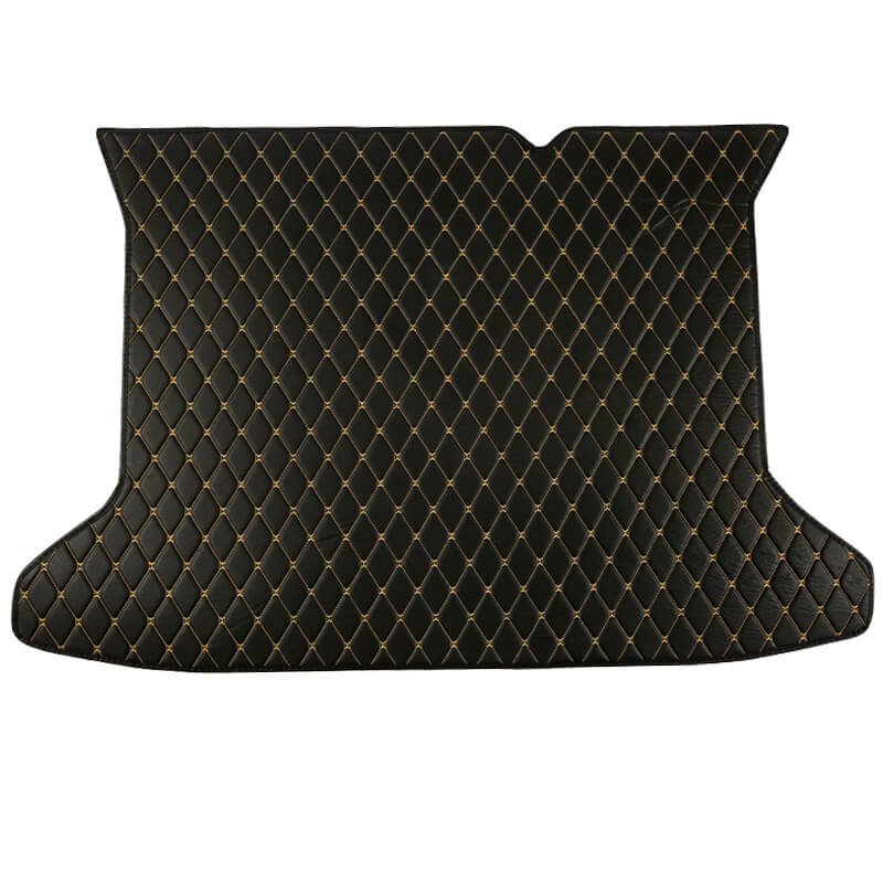 Shop Black and Yellow Stitching Luxury Leather Diamond Trunk Base Mats UK