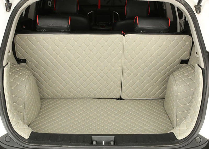 Shop Grey Full Cover Luxury Leather Diamond Trunk Car Mats UK