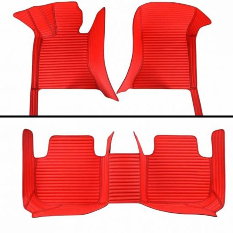 Shop Red Luxury Leather Stripe Car Mats UK